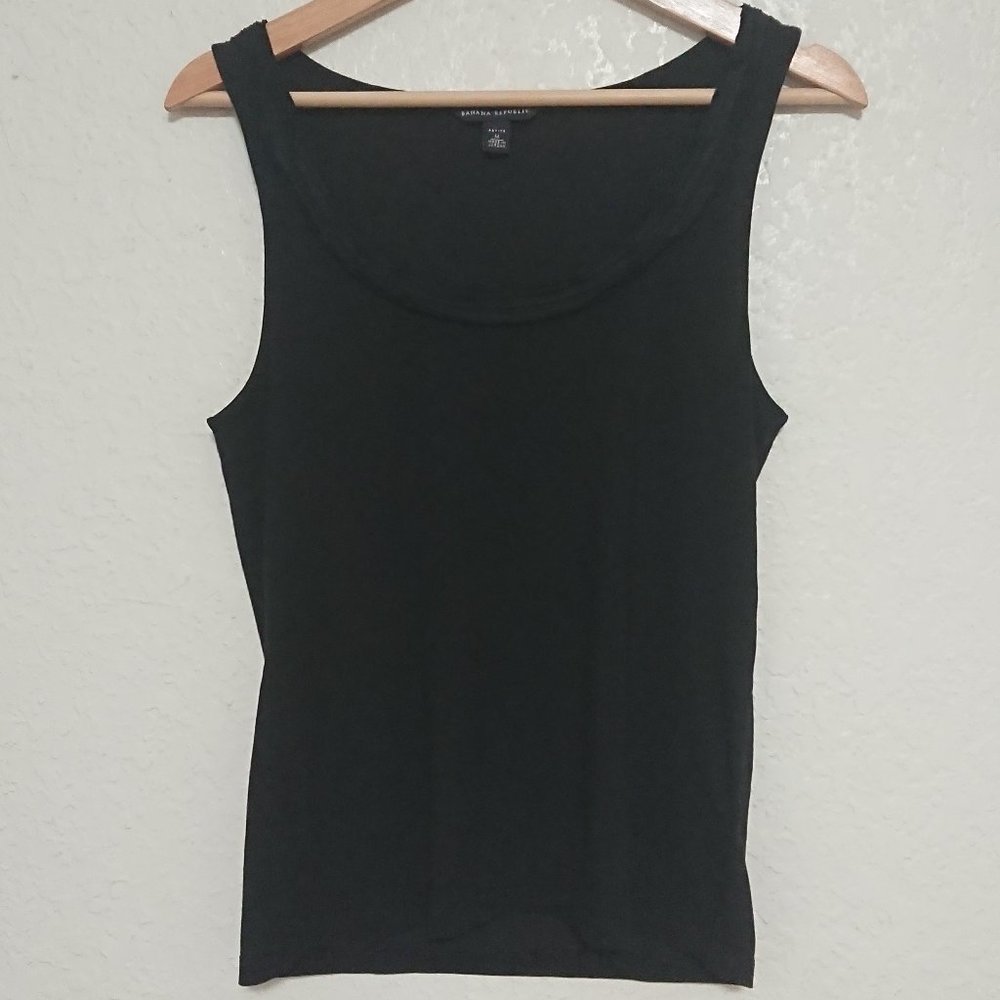 Banana Republic ruffle black sleeveless blouse M